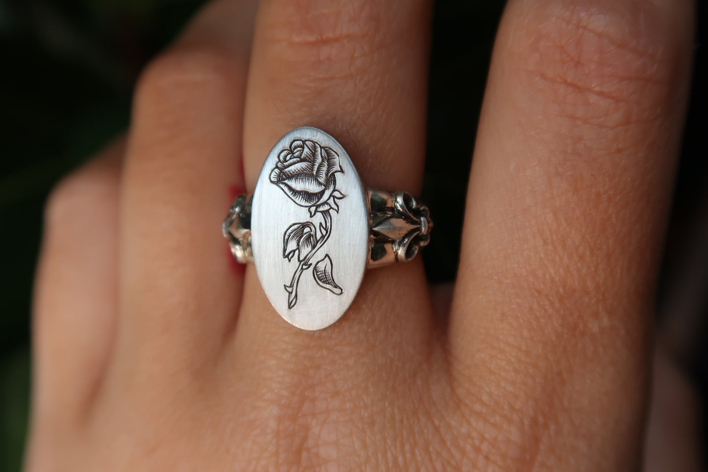 Enchanted Rose Signet Ring