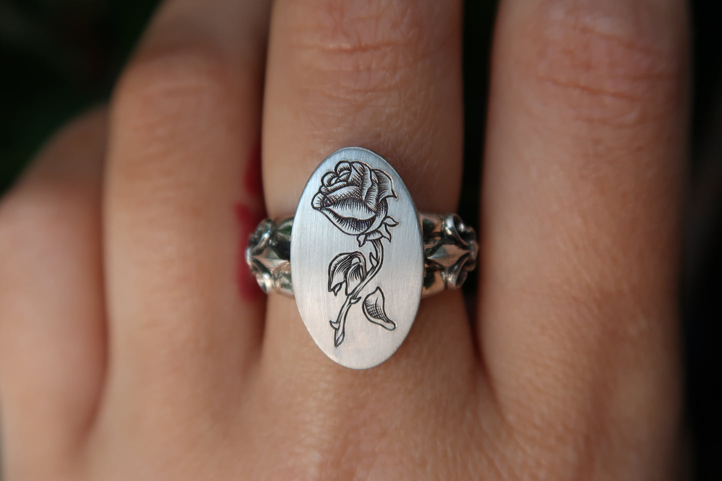 Enchanted Rose Signet Ring