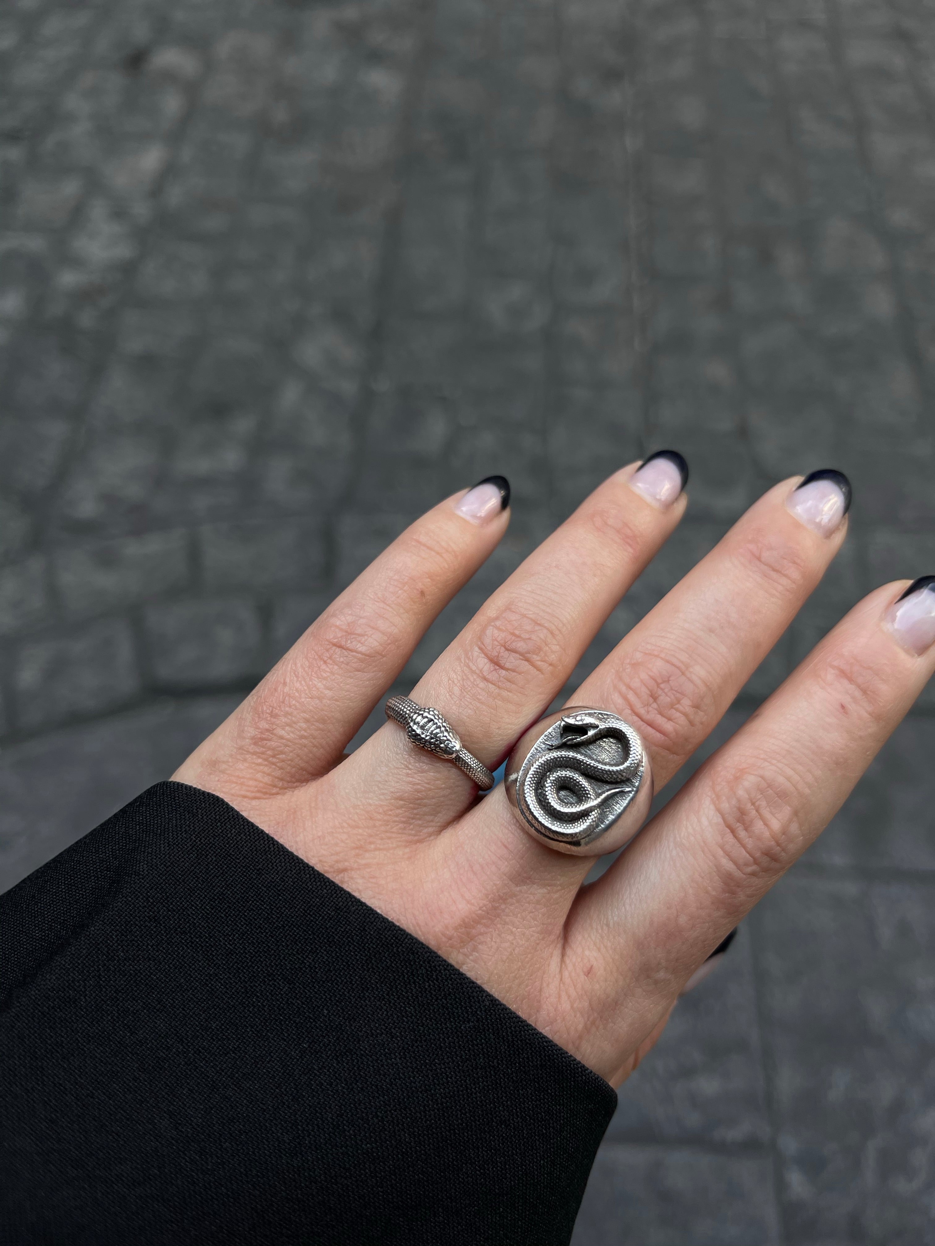 Maiden Voyage Serpent Ellipse Signet Ring